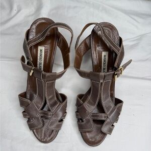 Manolo Blahnik Brown Gladiator Sandals